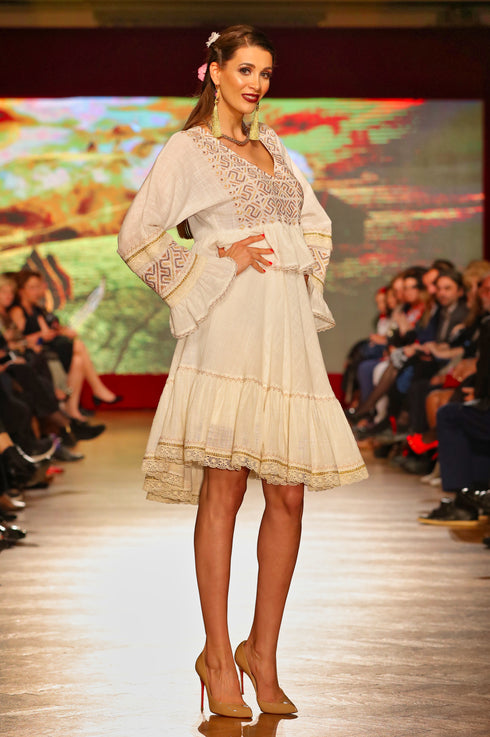 Rochie bumbac cu broderie freeshipping - Liza Panait Online Boutique