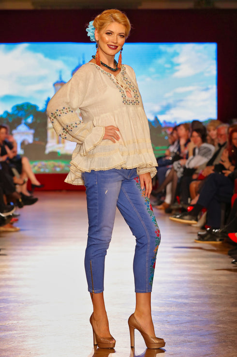 Bluza bumbac cu broderie freeshipping - Liza Panait Online Boutique