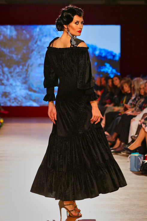 Rochie din catifea cu broderie ID-9