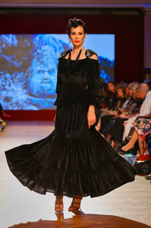 Rochie din catifea cu broderie ID-9