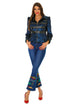 Pantaloni denim cu broderie M-99