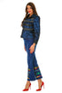 Pantaloni denim cu broderie M-99