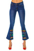 Pantaloni denim cu broderie M-99