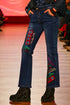 Pantaloni denim cu broderie M-11