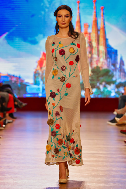 Rochie plasa cu aplicatii I-66