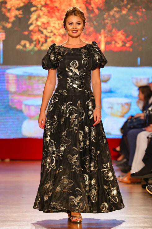 Rochie organza cu flori P-25