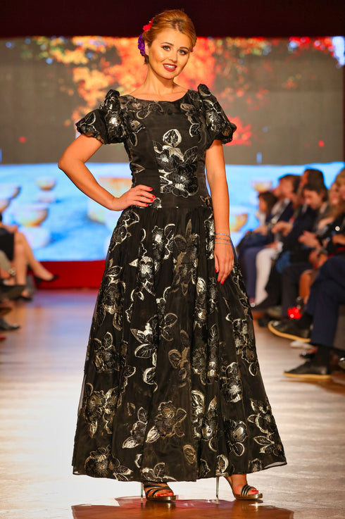 Rochie organza cu flori P-25