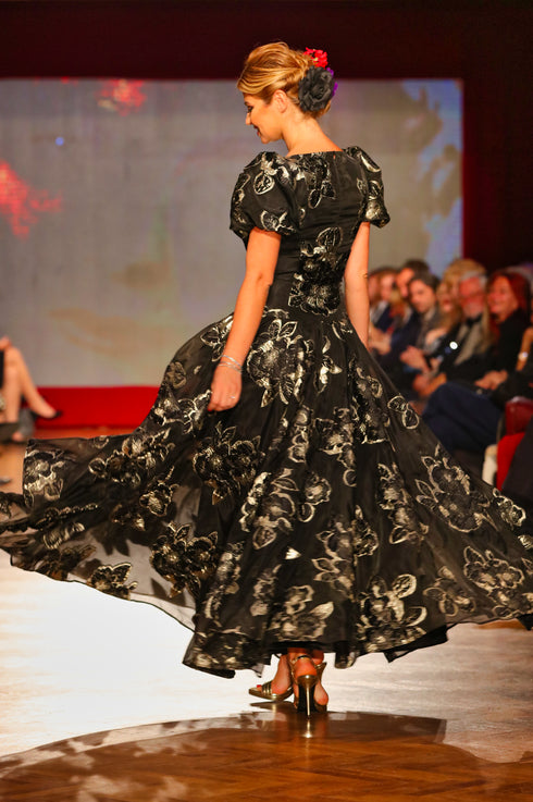 Rochie organza cu flori P-25