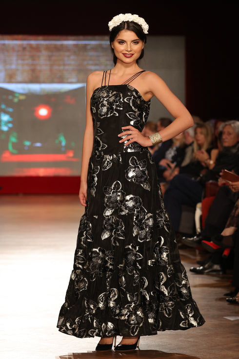 Rochie organza cu flori P-24