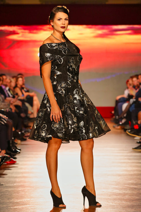 Rochie organza cu flori P-26