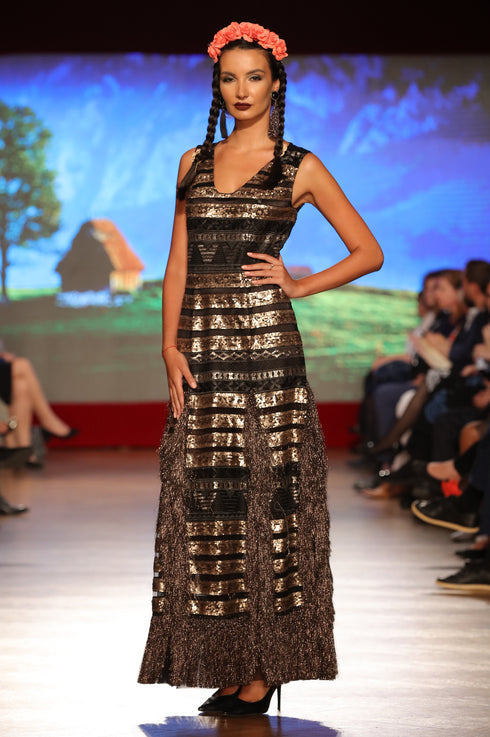 Rochie tul cu broderie P-29