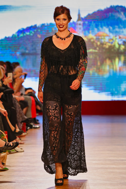 Pantalon dantela neagra I-42