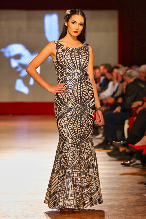 Rochie tul cu paiete P-31