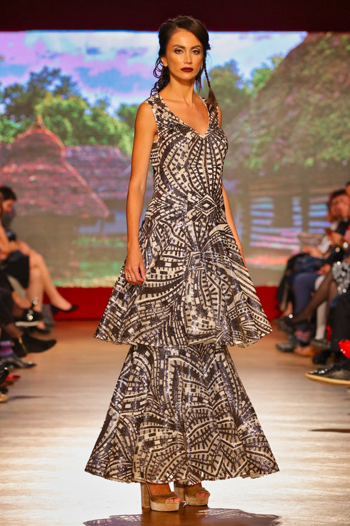 Rochie tul cu paiete P-100