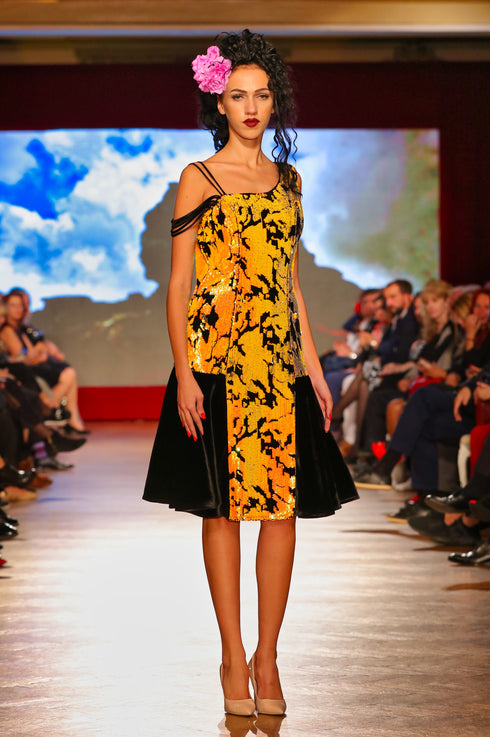 Rochie catifea cu paiete P-32