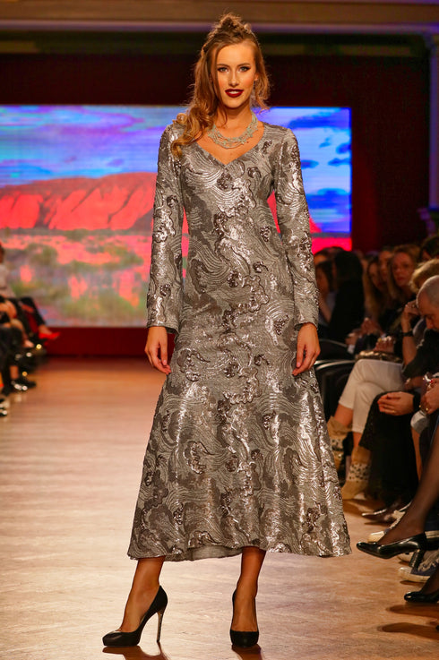 Rochie din tricot cu paiete M-20