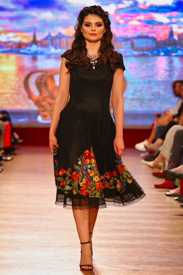 Rochie tul pictat manual I-160