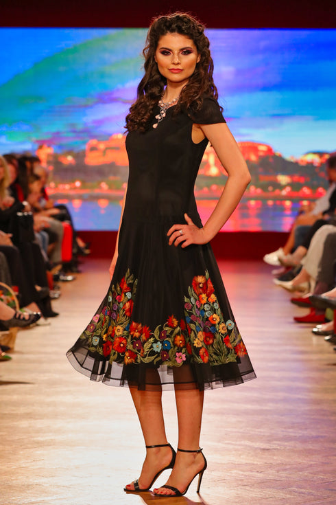 Rochie tul pictat manual I-160