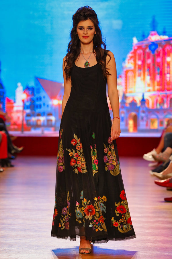 Rochie tul pictat manual I-163