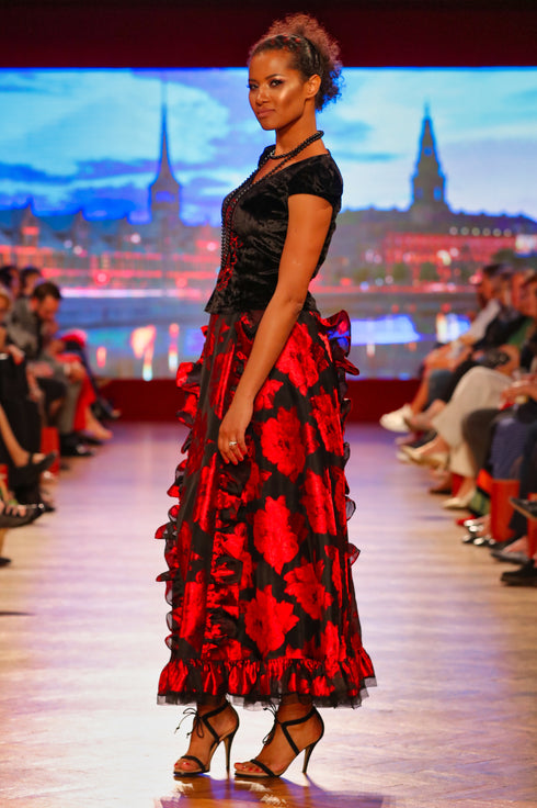 Bluza catifea cu broderie I-4