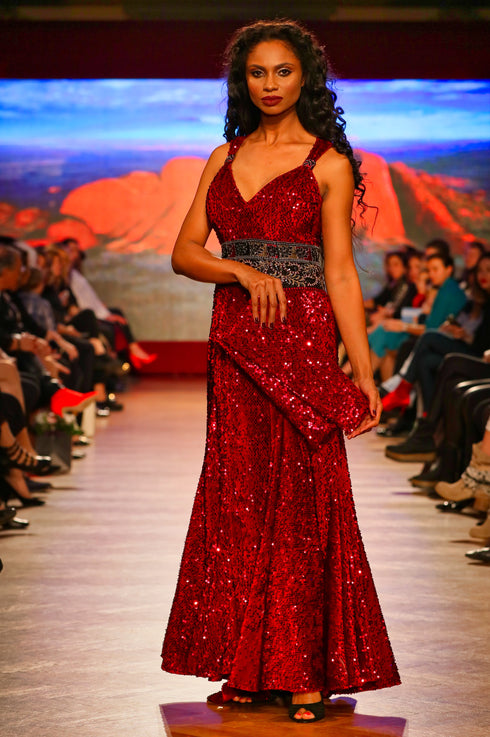 Rochie din catifea paietata M-67