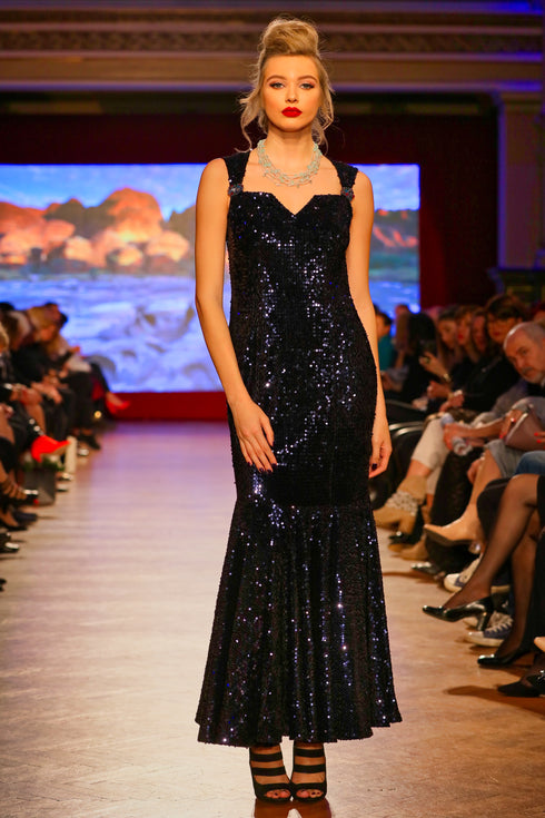 Rochie din catifea paietata M-304