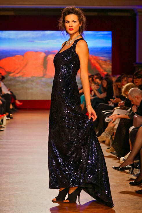 Rochie din catifea paietata M-305