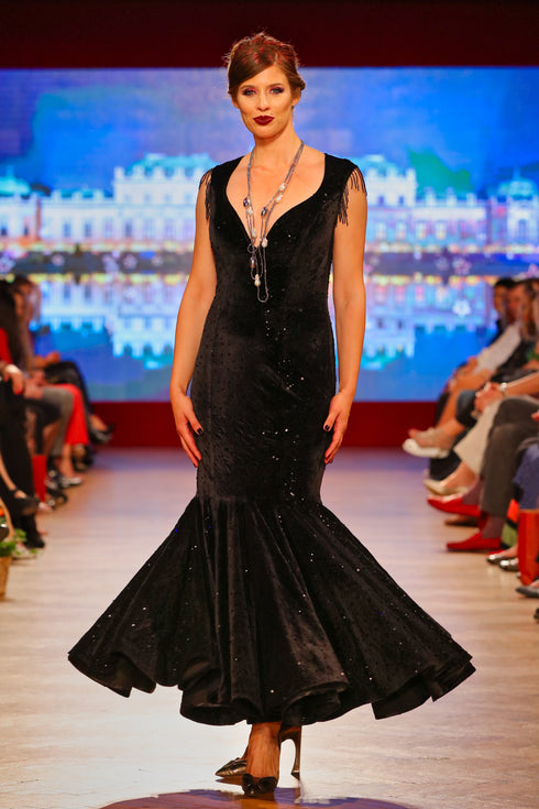 Rochie catifea cu paiete I-124