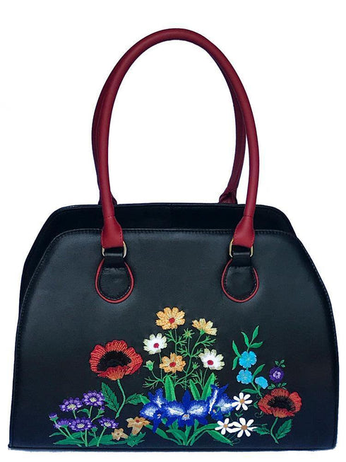 Poseta de piele cu broderie Liza Panait 2811 Liza Panait Liza Panait Online Boutique