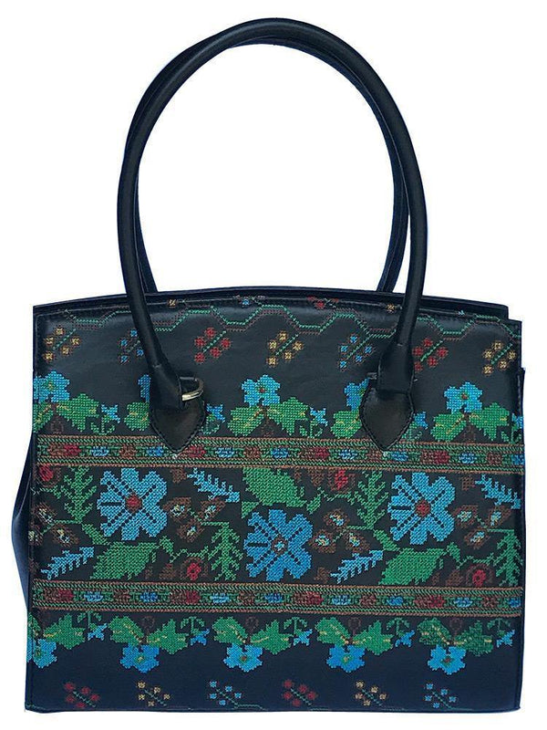 Poseta de piele cu broderie Liza Panait 2805  Liza Panait Liza Panait Online Boutique