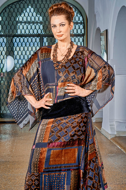 Rochie multicolora catifea MT-22