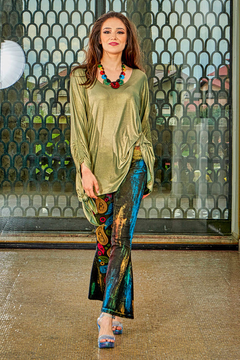 Pantaloni denim cu broderie MT-32