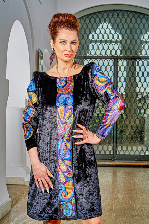 Rochie catifea pictata MT-27