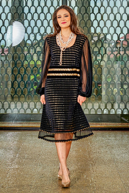 Rochie catifea voal si dantela MT-51