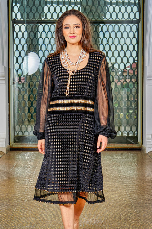 Rochie catifea voal si dantela MT-51