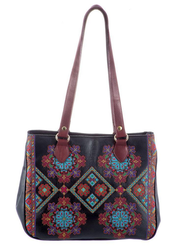 Poseta piele brodata  Liza Panait Liza Panait Online Boutique