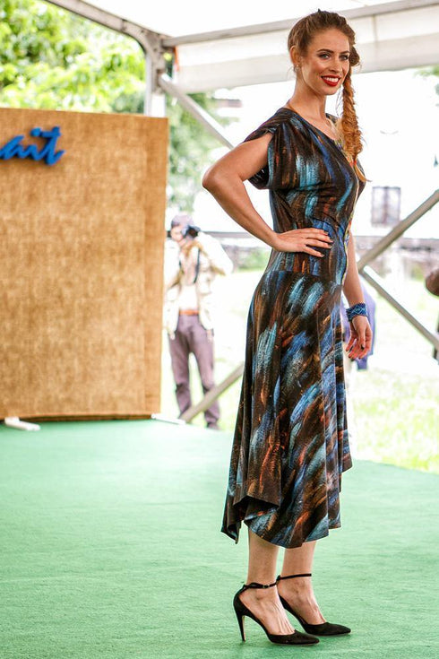 Rochie jerse pictata manual Liza Panait Liza Panait Online Boutique