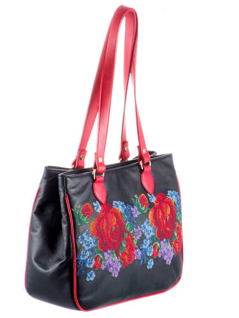 Poseta piele brodata  Liza Panait Liza Panait Online Boutique