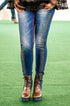 Pantalon denim brodati Liza Panait Liza Panait Online Boutique