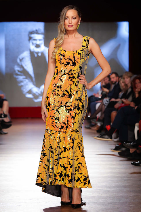 Rochie catifea cu paiete P-33