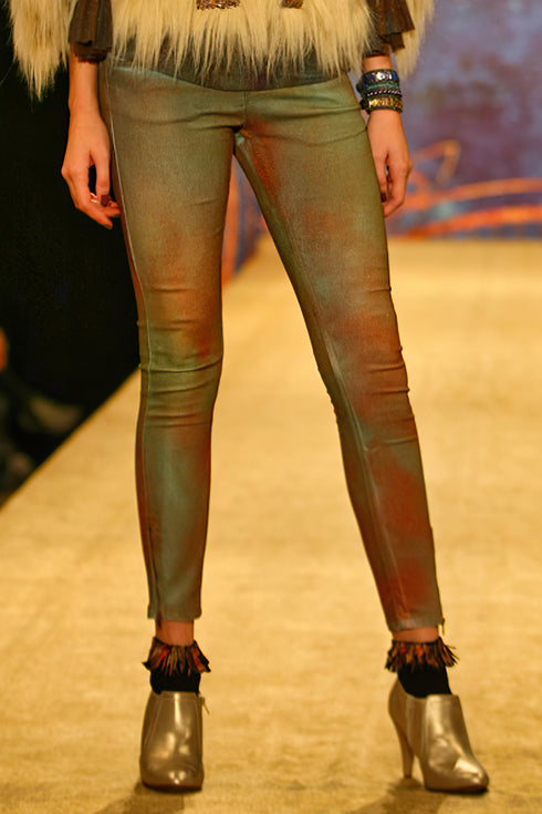 Pantalon denim pictati manual freeshipping - Liza Panait Online Boutique