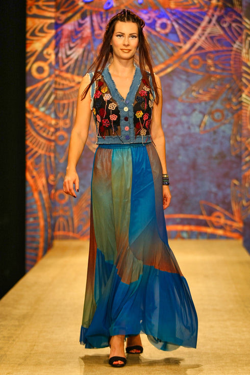 Vesta denim cu aplicatii 2313-38