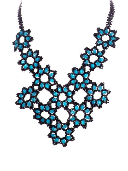 Colier piele ecologica brodata Liza Panait Liza Panait Online Boutique