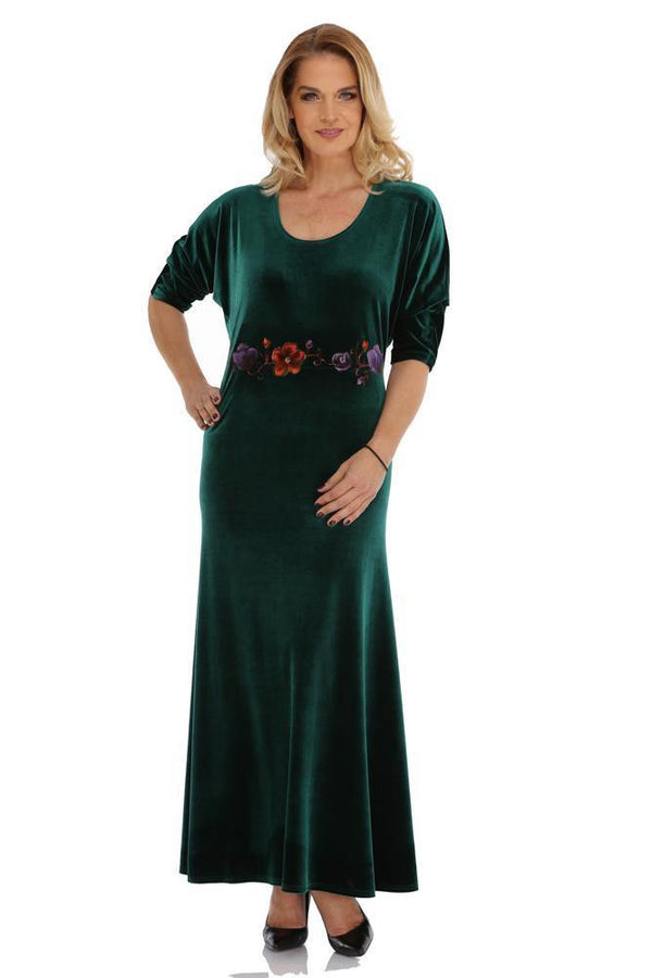 Rochie catifea pictata manual Liza Panait Liza Panait Online Boutique