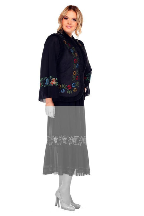 Vesta piele ecologica brodata Liza Panait Liza Panait Online Boutique