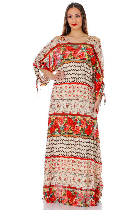 Rochie tull imprimat T-58