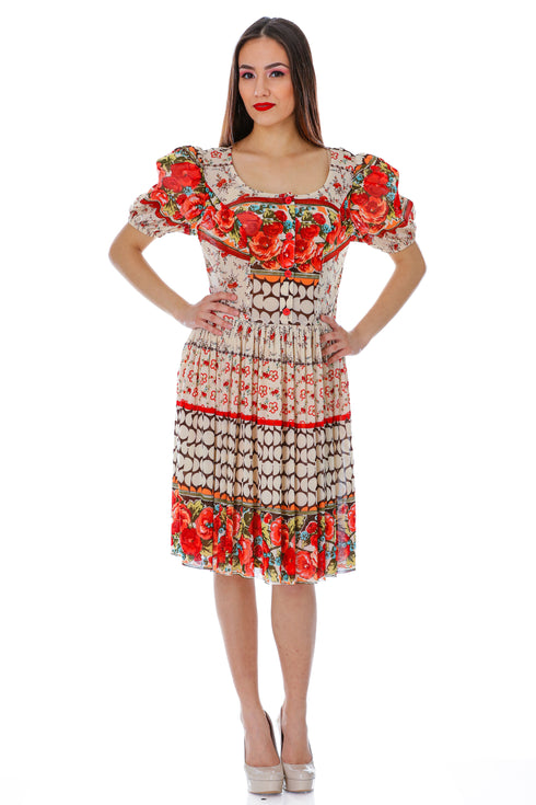 Rochie tull imprimat T-60