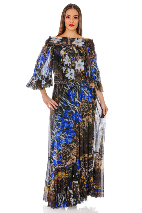 Rochie tull imprimat T-64