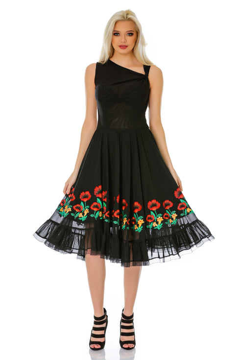 Rochie tull brodat T-69b