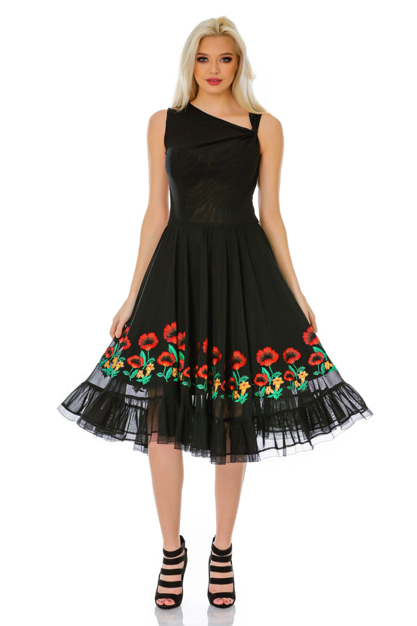 Rochie tull brodat T-69b